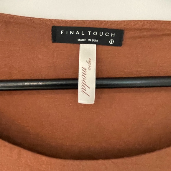 Final Touch modal soft long sleeve tie crop top - Picture 3 of 3